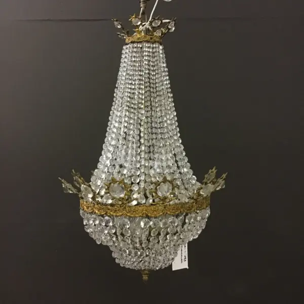 Regency Basket-Style Bronze Chandelier