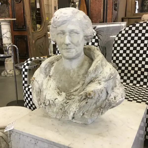 20th-Century Bust of Woman Statue