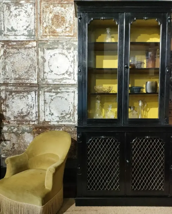 Ebonised Display Cupboard