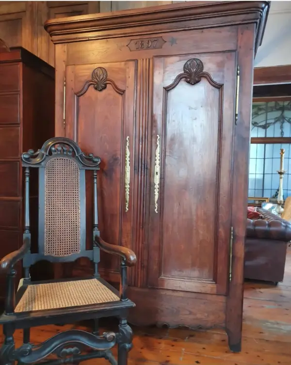 French Provincial Armoire with 1897 Date Detail