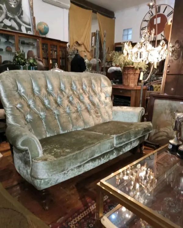 Upholstered High-Back Sofa
