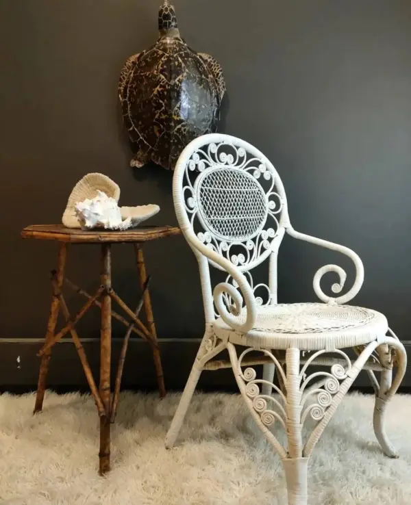 Highly Decorative Vintage Wicker Chair