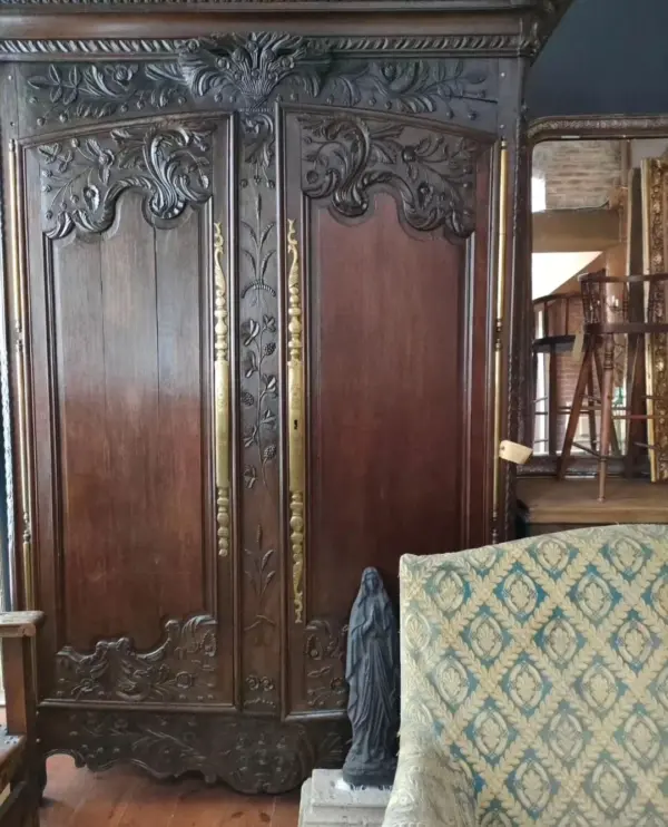 French Armoire with Metal Detail