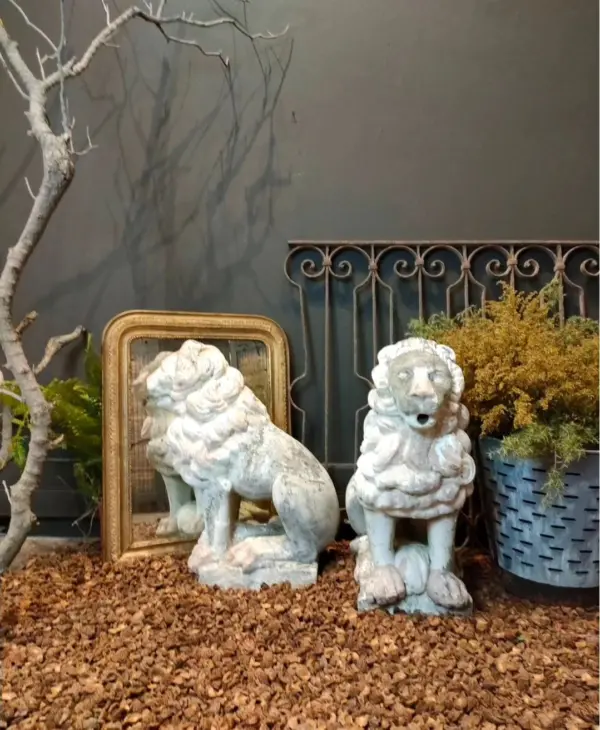 Pair of Lion Statues