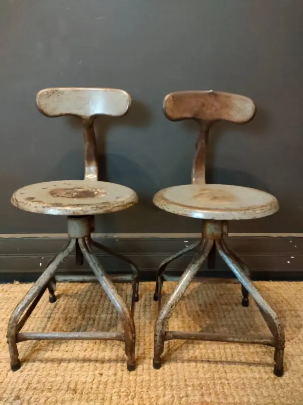 French Metal Vintage Chairs