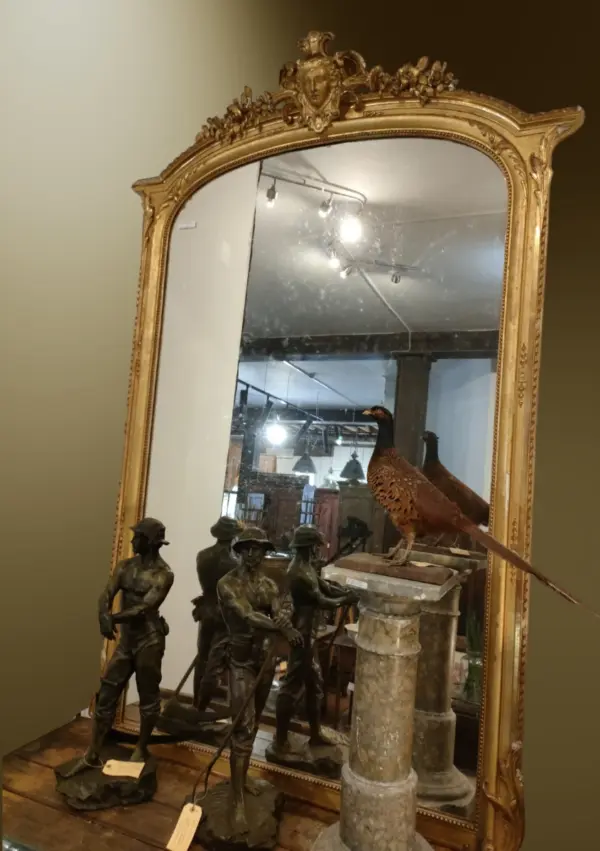 Large Louis XV French Gilt Mirror