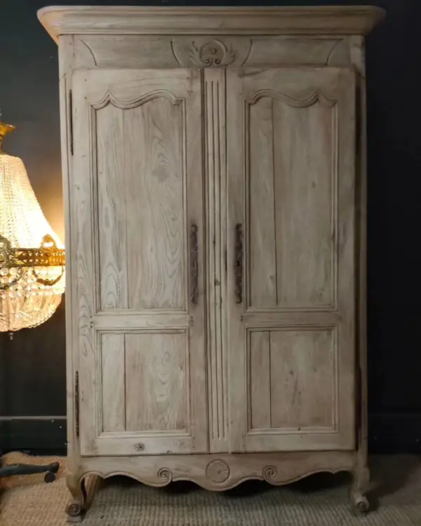 1800’s Bleached Oak French Armoire