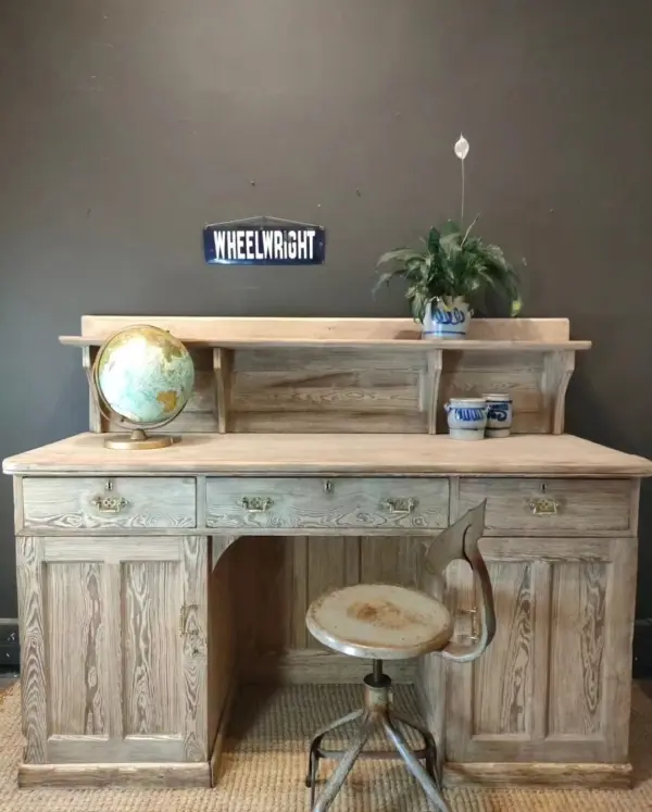 Standing Pitch Pine Counter or Desk
