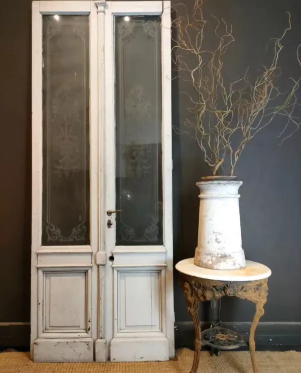 Pair of French-Style Doors with Glass Panels