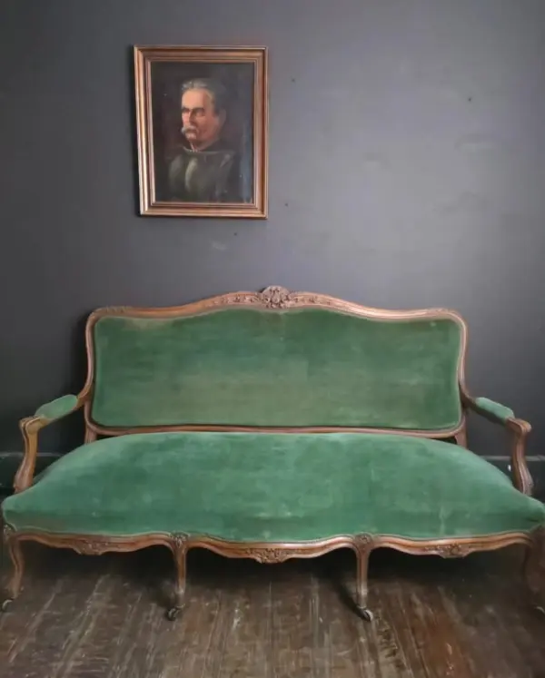 Green Velvet Settee