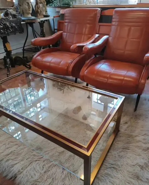 2-Tier Glass and Metal Coffee Table