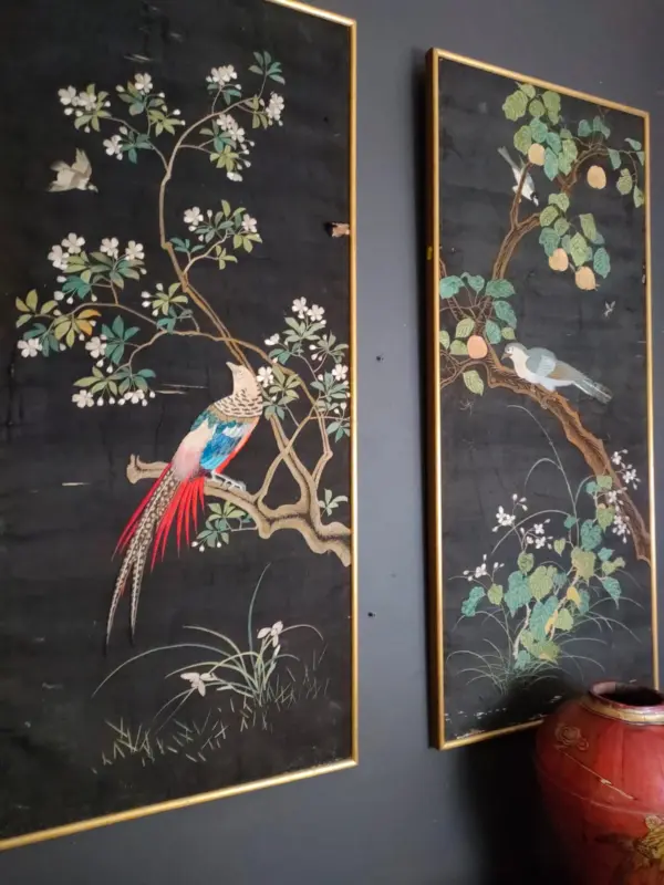 Chinese Embroidered Silk Panels