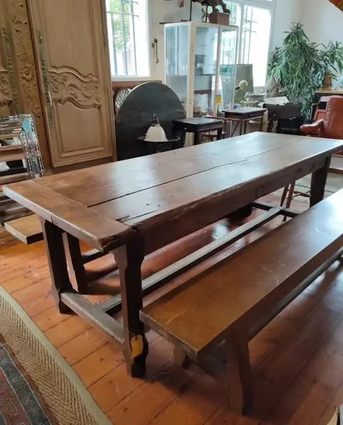 French Farmhouse Table and Benches