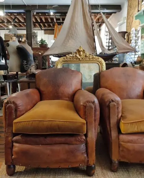 Pair of Leather Armchairs
