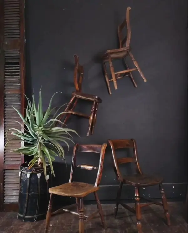 Antique French Wooden Farmhouse Chair