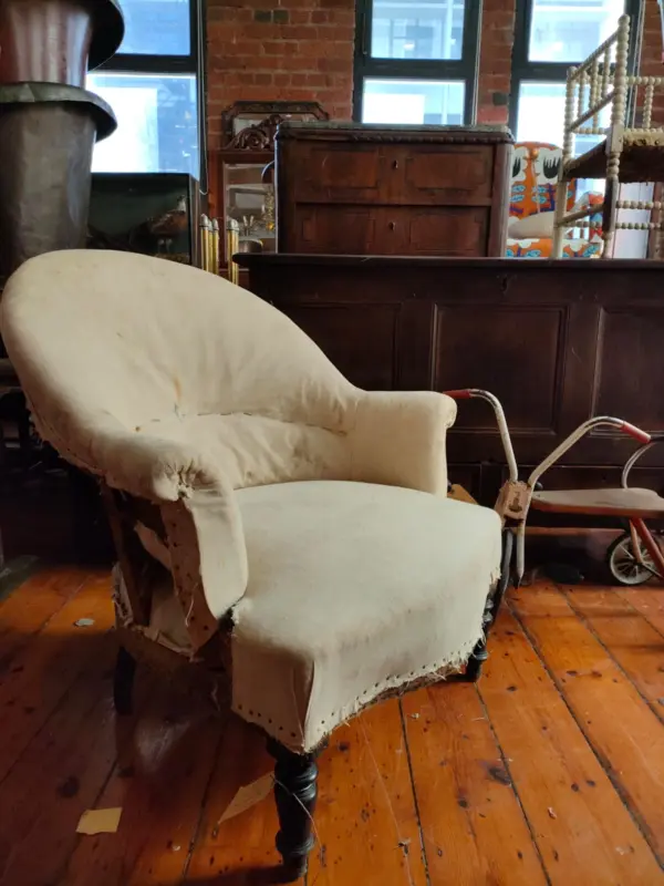 French Napoleon III Deconstructed Tub Armchair