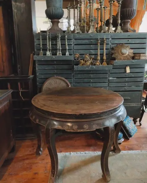 Vintage Elm Chinese Tea Table