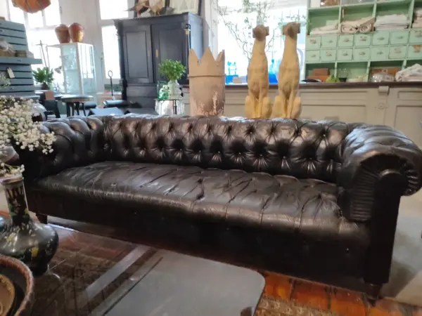 Black Leather Chesterfield