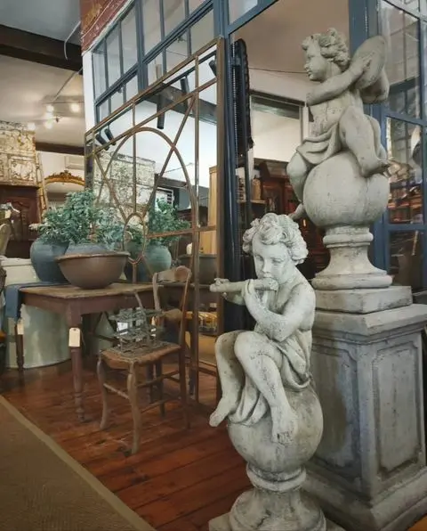 Large Cast Statues on Plinths