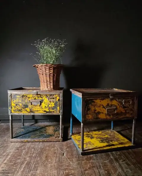 Metal Industrial Drawers / Bedside Cabinets