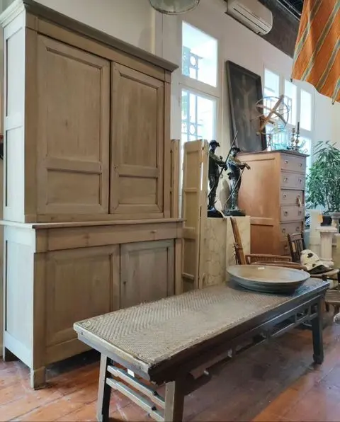 French Blonde Oak Linen Cupboard