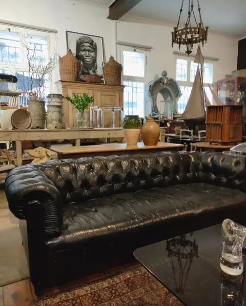 Black Leather Chesterfield