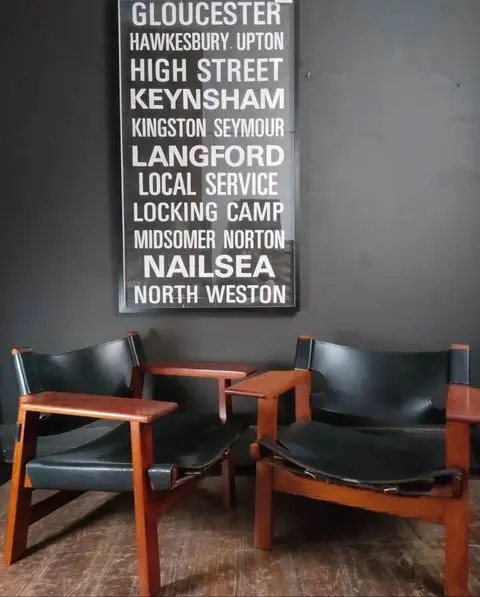 Leather and Oak Chairs