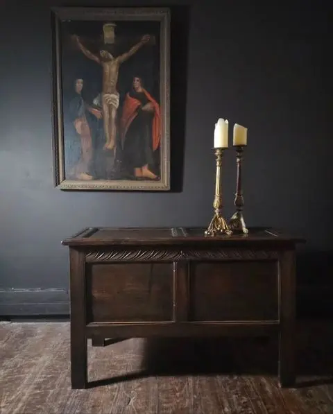 18th-Century Carved Oak Coffer