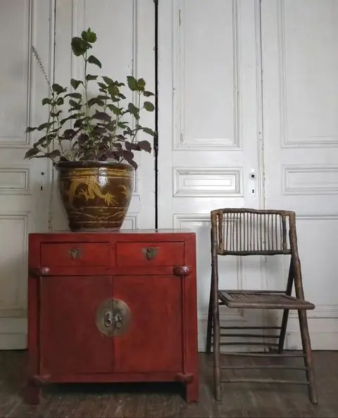 Oriental Red Lacquer Cupboard