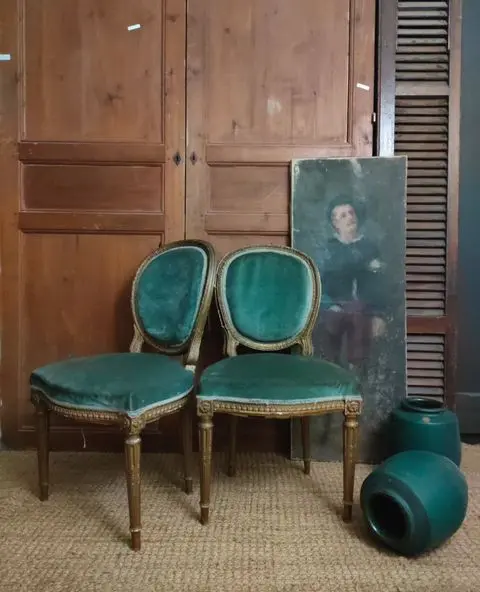 Louis XV1 Style Medallion Dining Chairs