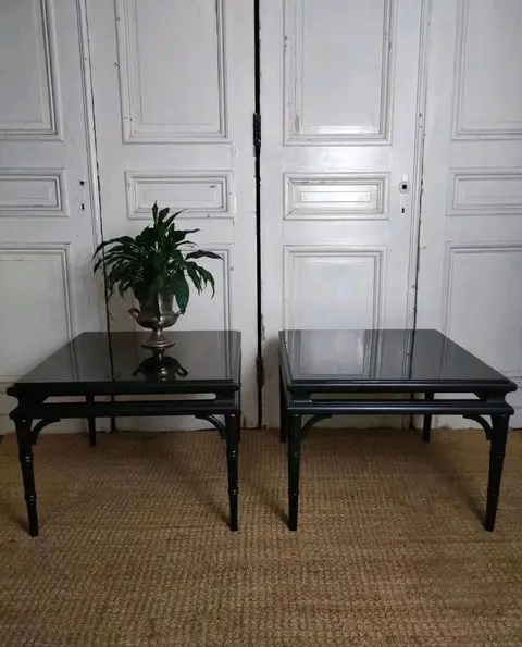 Black Smokey Glass Top Coffee Tables