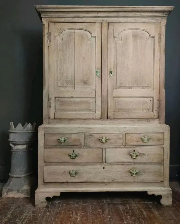18th Century Blonde Oak Chest on Chest