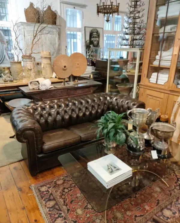 Nut Brown Leather Chesterfield
