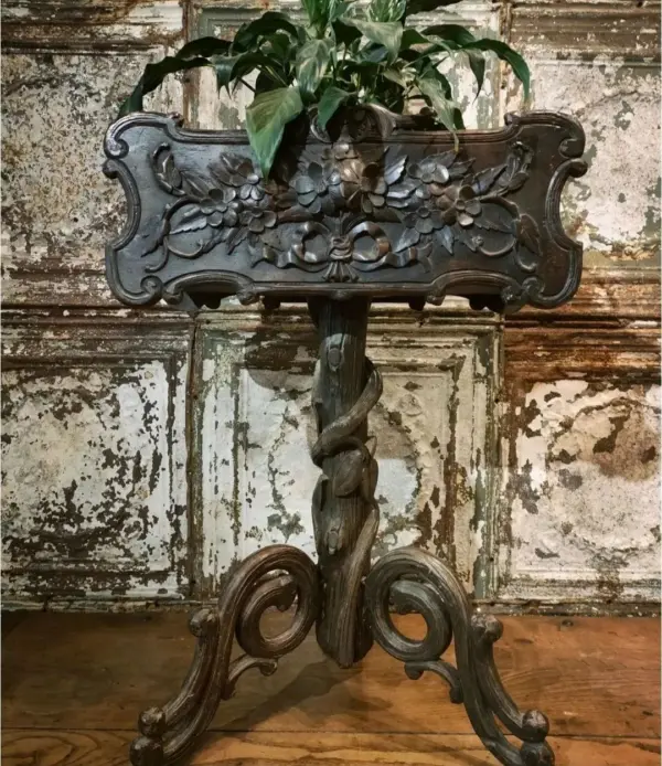 French Carved Wood Planter