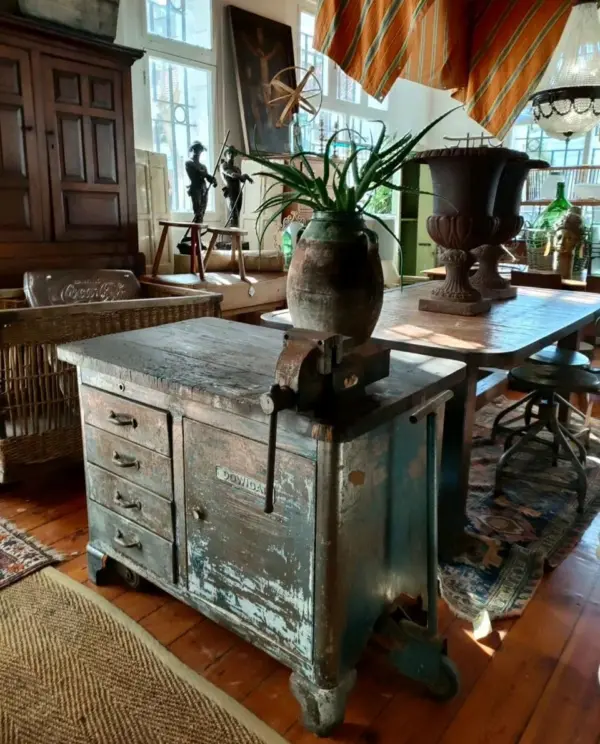 Industrial Metal Cupboard on Wheels