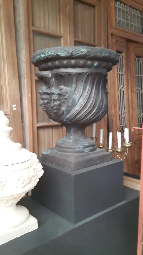 Large Volume Dark Cast Garden Urn