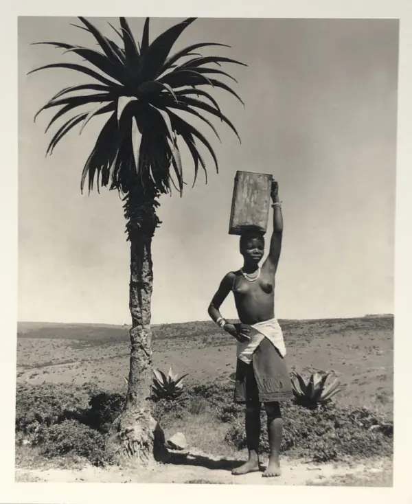 Reproduction Print – Large Scale Black & White Photo of Traditional African Girl