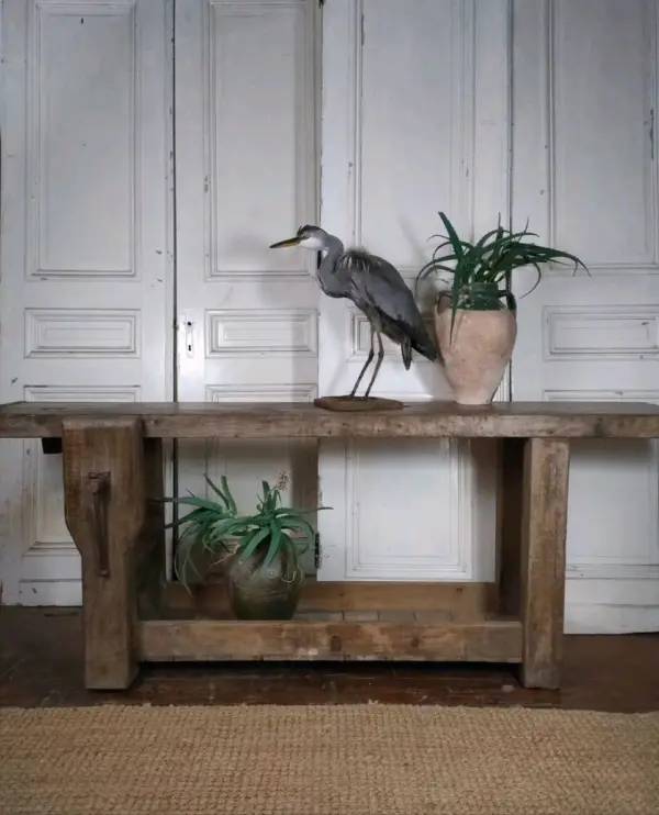 French Rustic Wooden Workbench