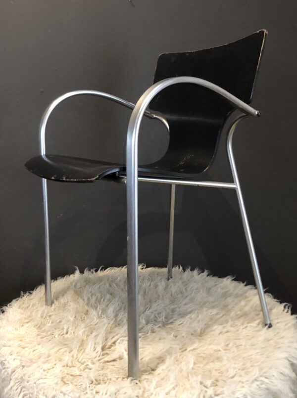 Pair Black Bernard Strada Chairs