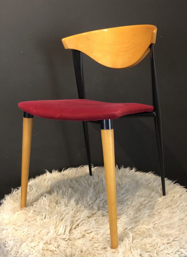 Paco Capdell Retro Metal and Wood Dining Chair