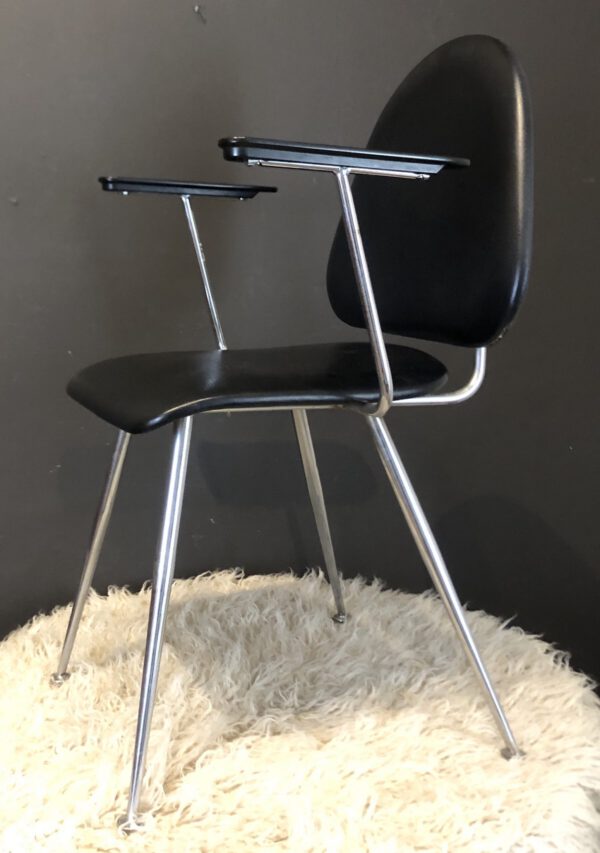 Mid-Century French Strafor Chrome & Vinyl Chair