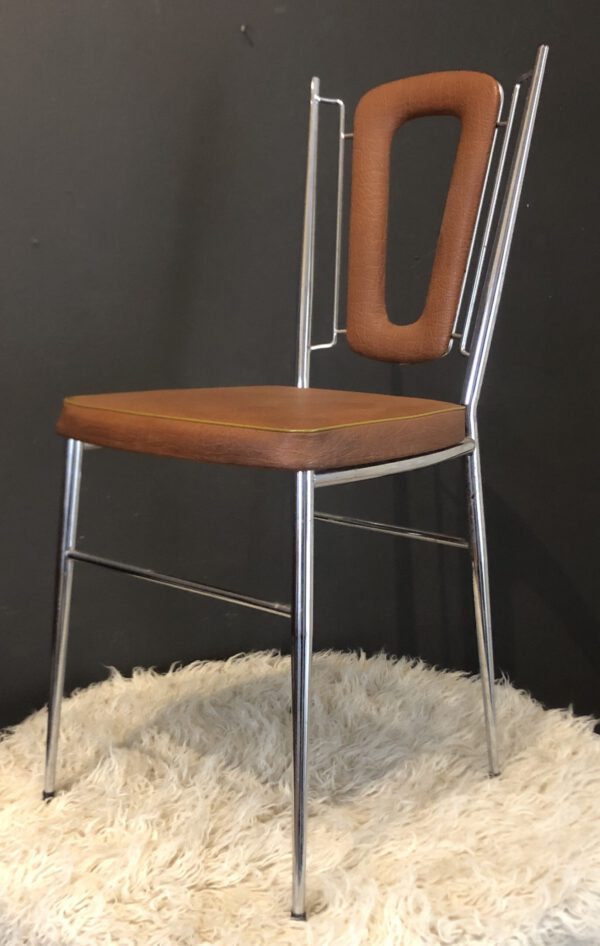 Pair Vintage Chrome Dining Chairs