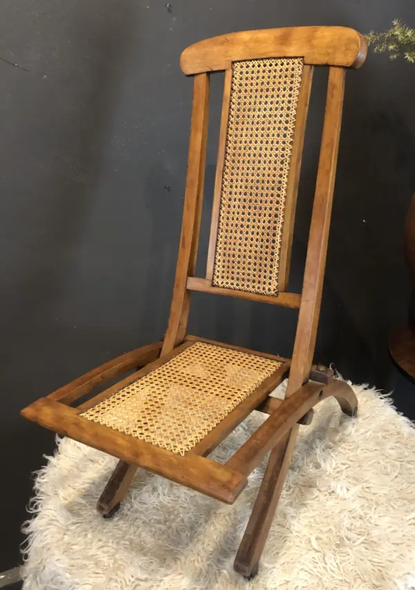 Victorian Beech Cane Folding Chair