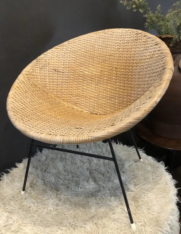 Vintage French Wicker Cocktail Chair