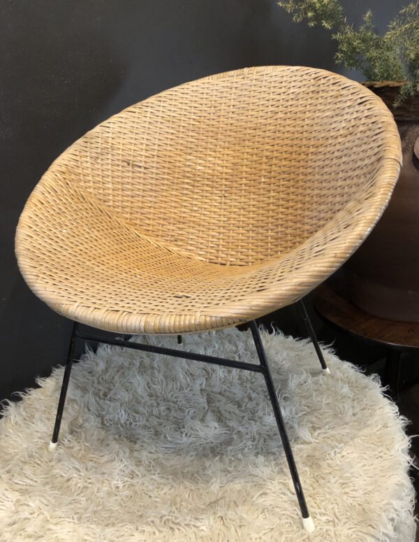 Vintage French Wicker Cocktail Chair