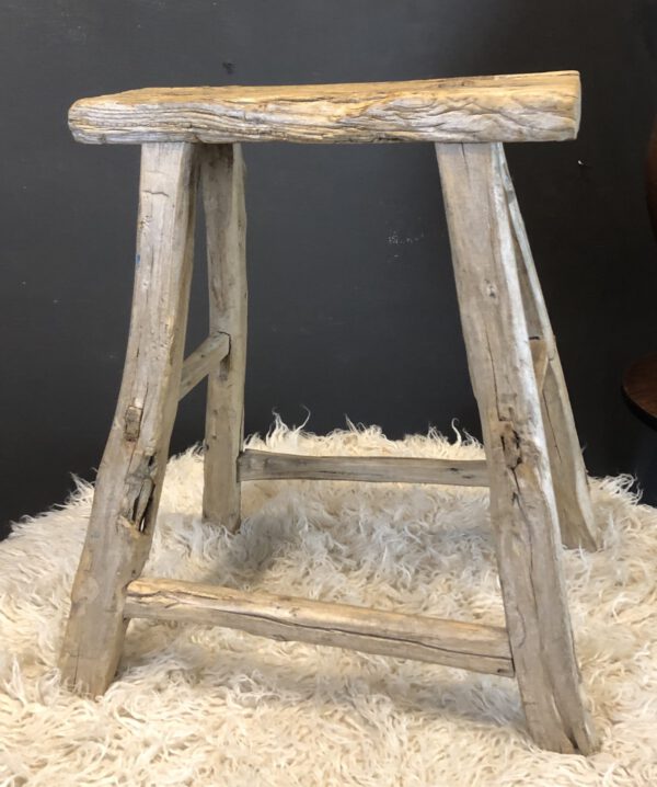 Small Rustic Oriental Wooden Stool