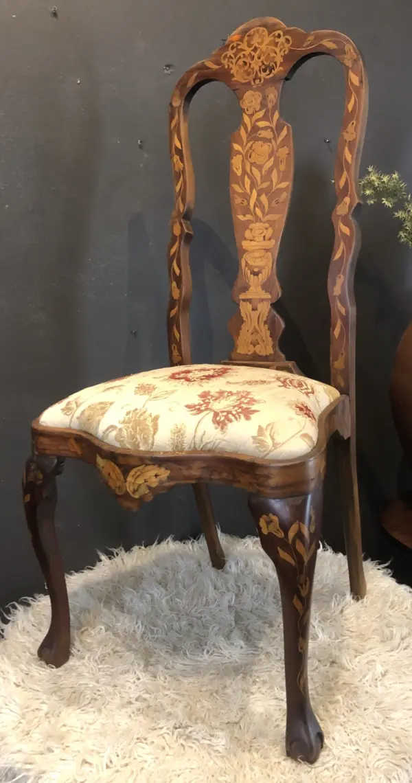 18th Century Dutch Marquetry Dining Chair