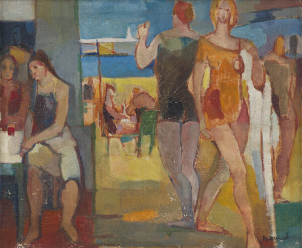 Large Reproduction – Print on Canvas Oil Painting of Beach Scene