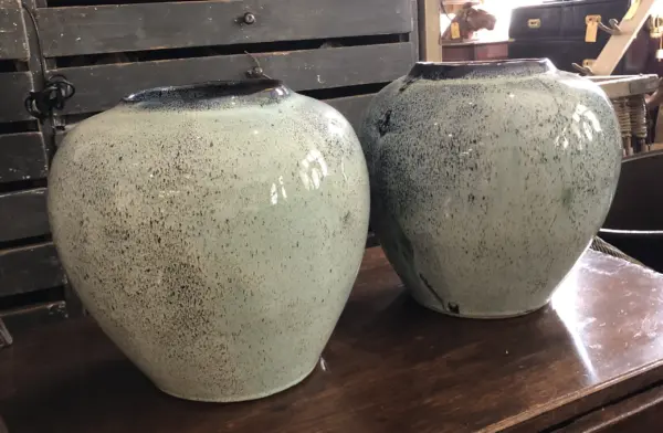 Large Pale Grey Ceramic Pots