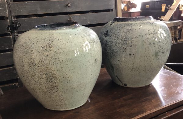 Large Pale Grey Ceramic Pots
